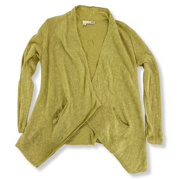Eileen Fisher Open Front Cardigan Size XS Linen Blend Slub Knit Chartreuse - Picture 11 of 11